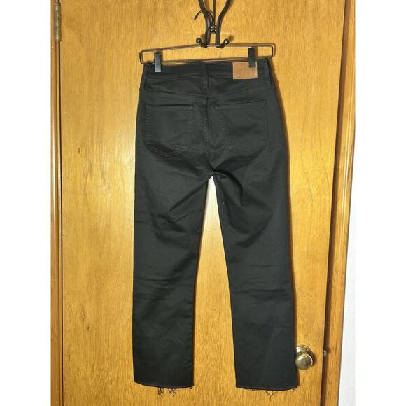 J Crew 9” Demi Boot Crop Jeans Mid Rise Stay Black Wash Raw Hem Women Size 26 - Picture 3 of 9